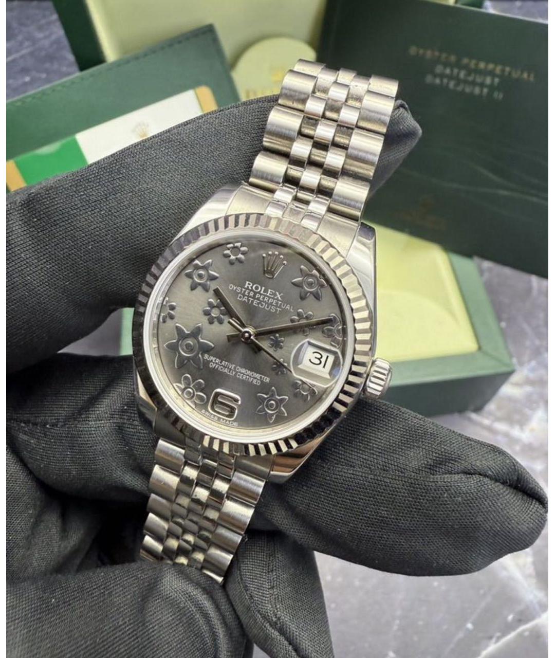 ROLEX Серебряные металлические часы, фото 8