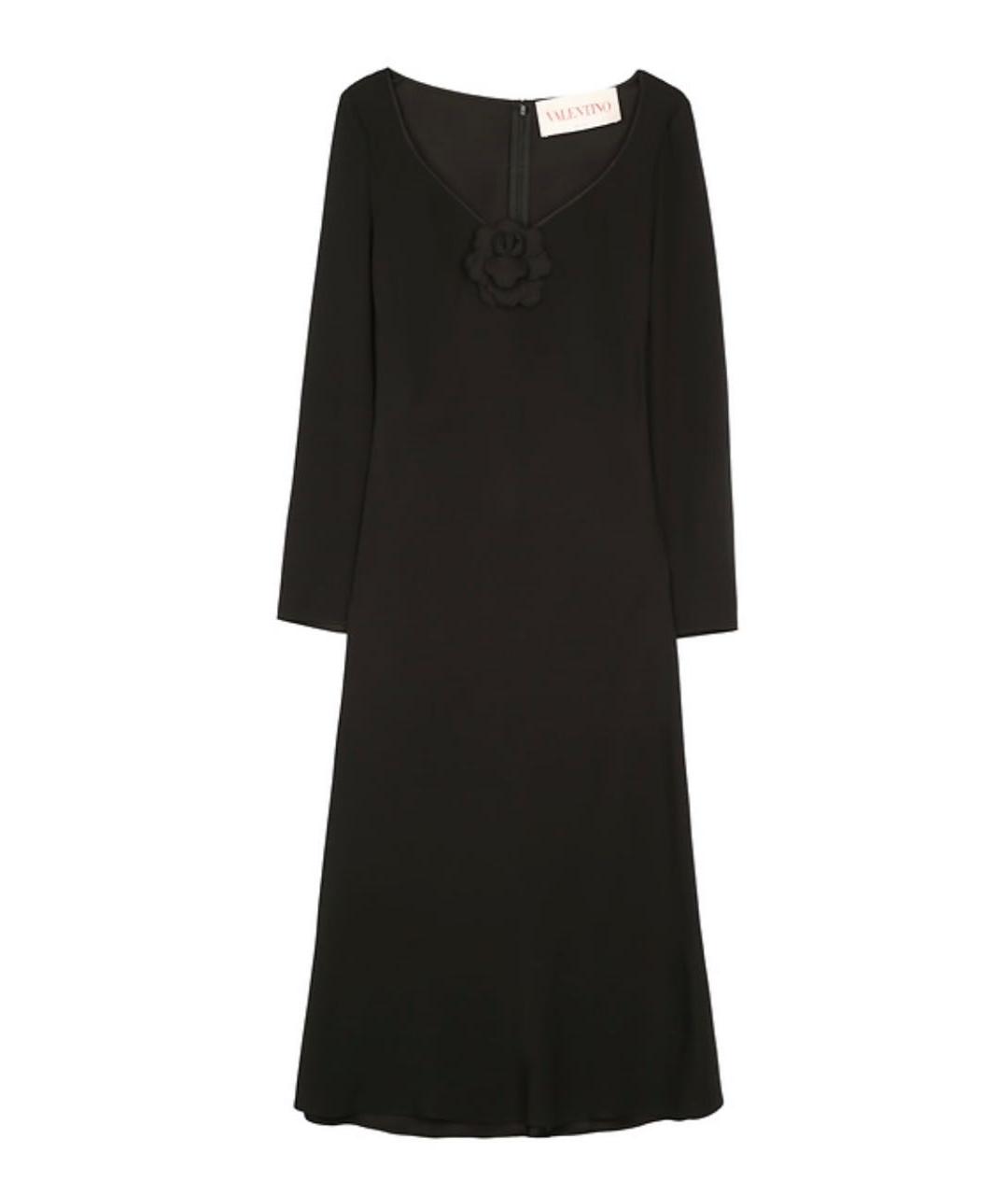 VALENTINO Черное шерстяное коктейльное платье, фото 1