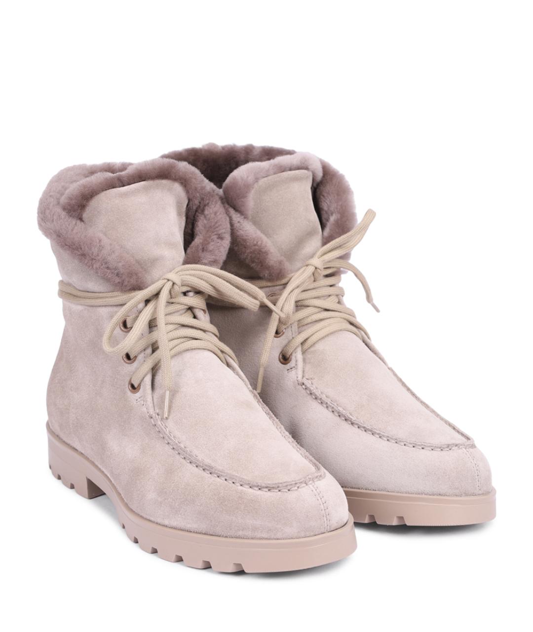 SANTONI Бежевые ботинки, фото 2