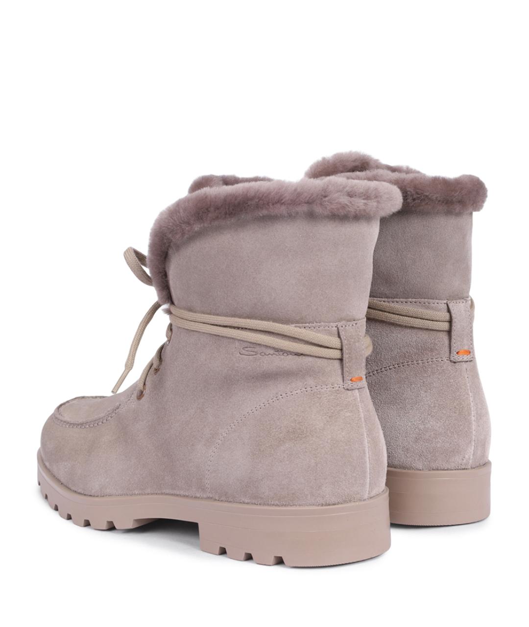 SANTONI Бежевые ботинки, фото 4