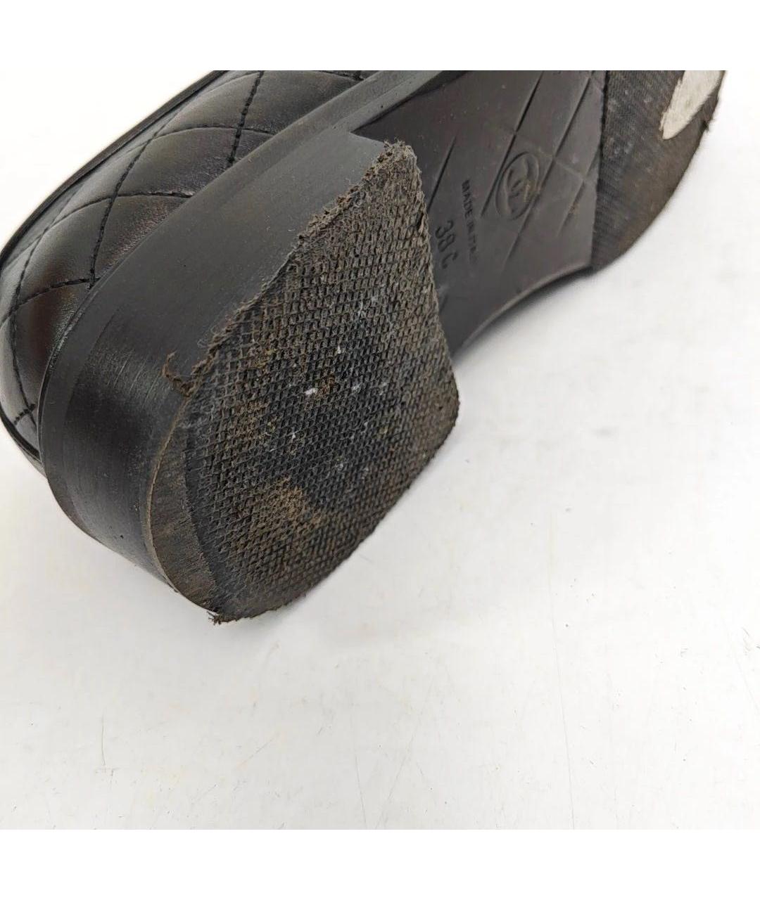 CHANEL Черные кожаные лоферы, фото 8