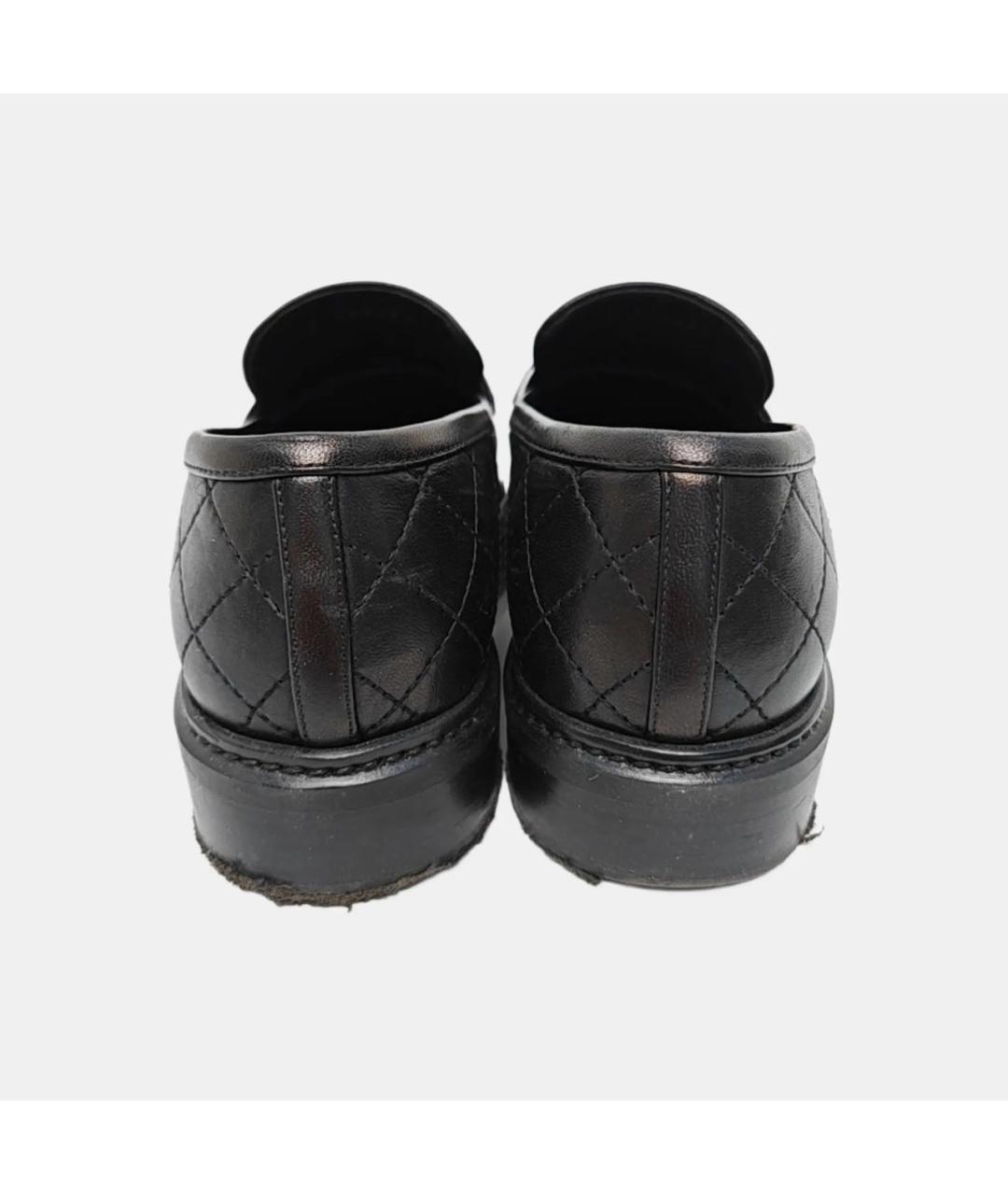CHANEL Черные кожаные лоферы, фото 4