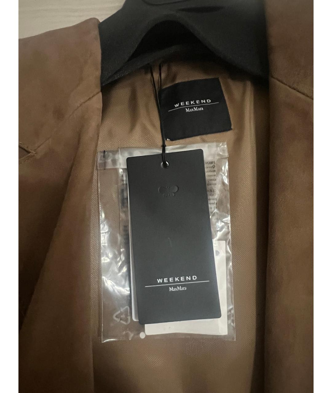 WEEKEND MAX MARA Коричневый замшевый жакет/пиджак, фото 3