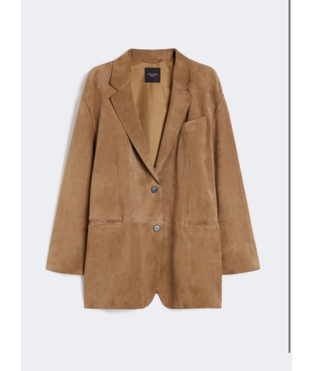 WEEKEND MAX MARA Коричневый замшевый жакет/пиджак, фото 9