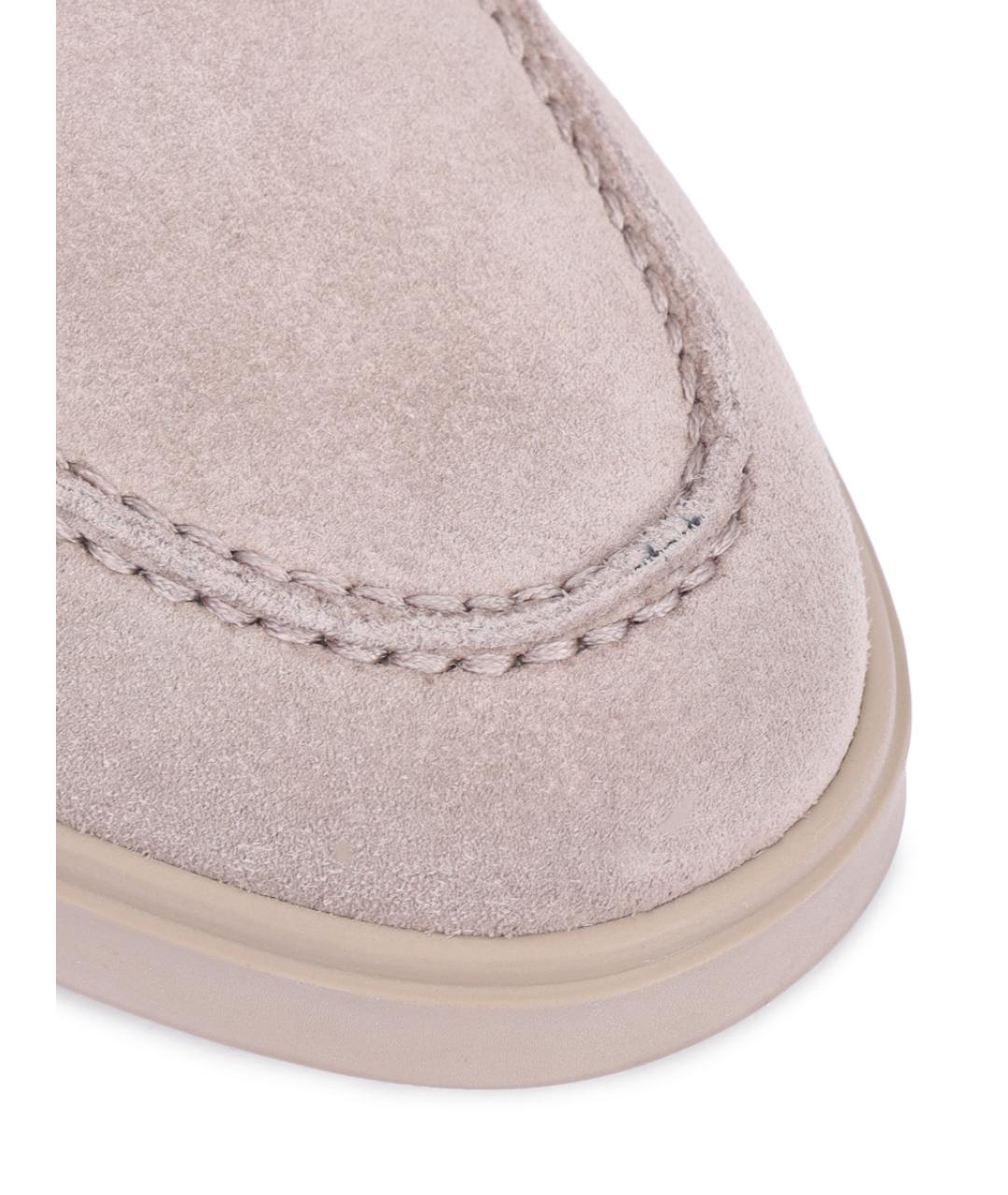 SANTONI Бежевые замшевые ботинки, фото 5