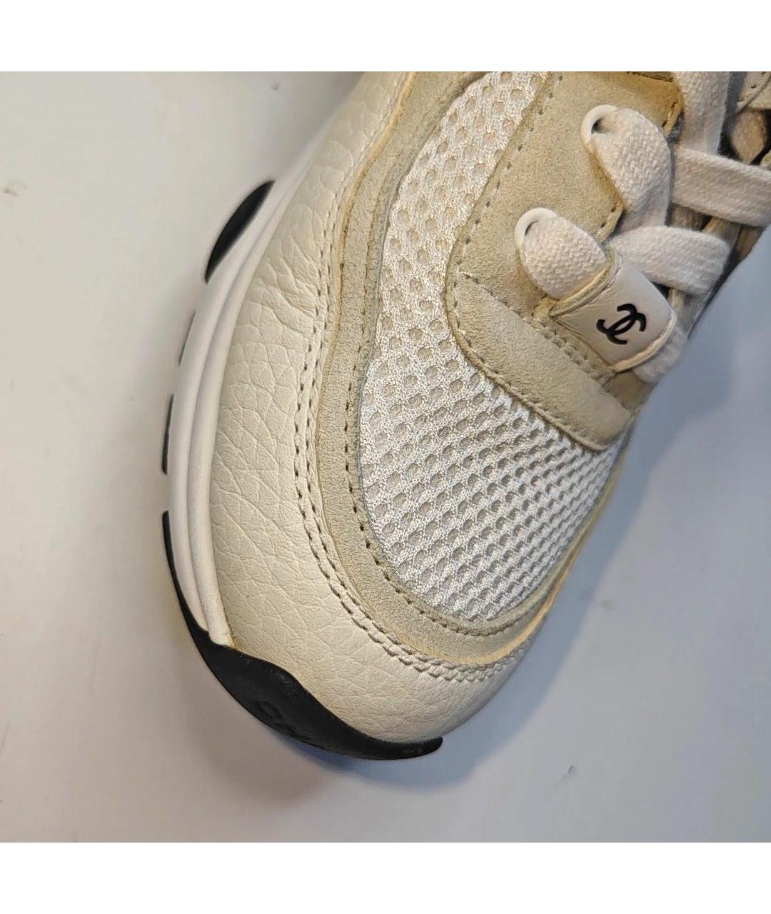 CHANEL Белые кожаные кроссовки, фото 8