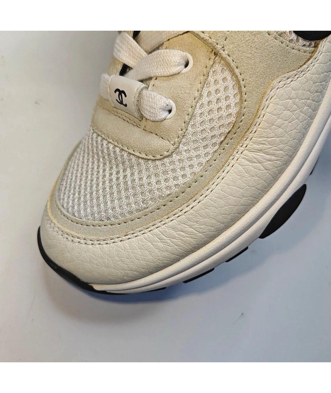 CHANEL Белые кожаные кроссовки, фото 7
