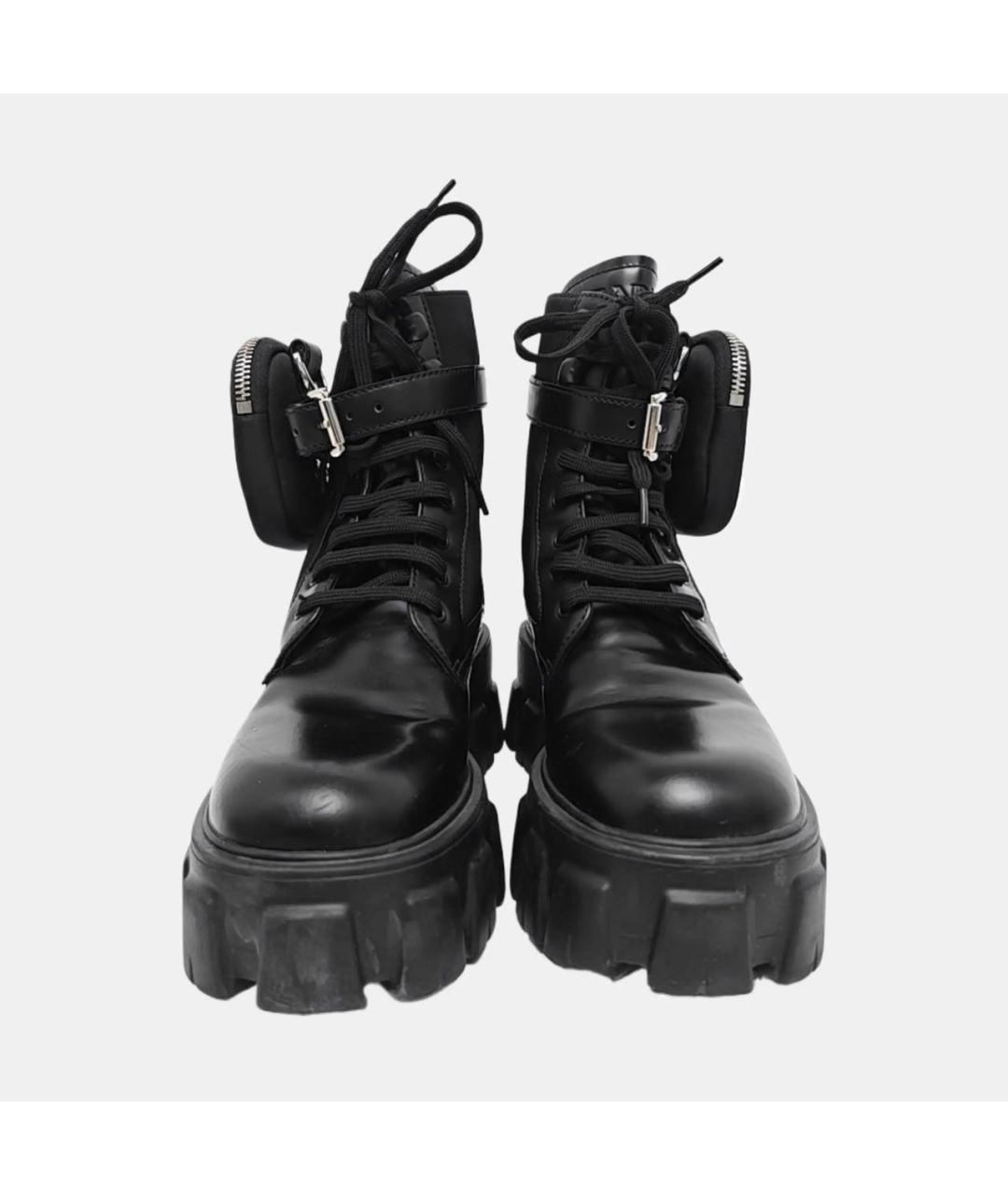 PRADA Черные кожаные ботинки, фото 3