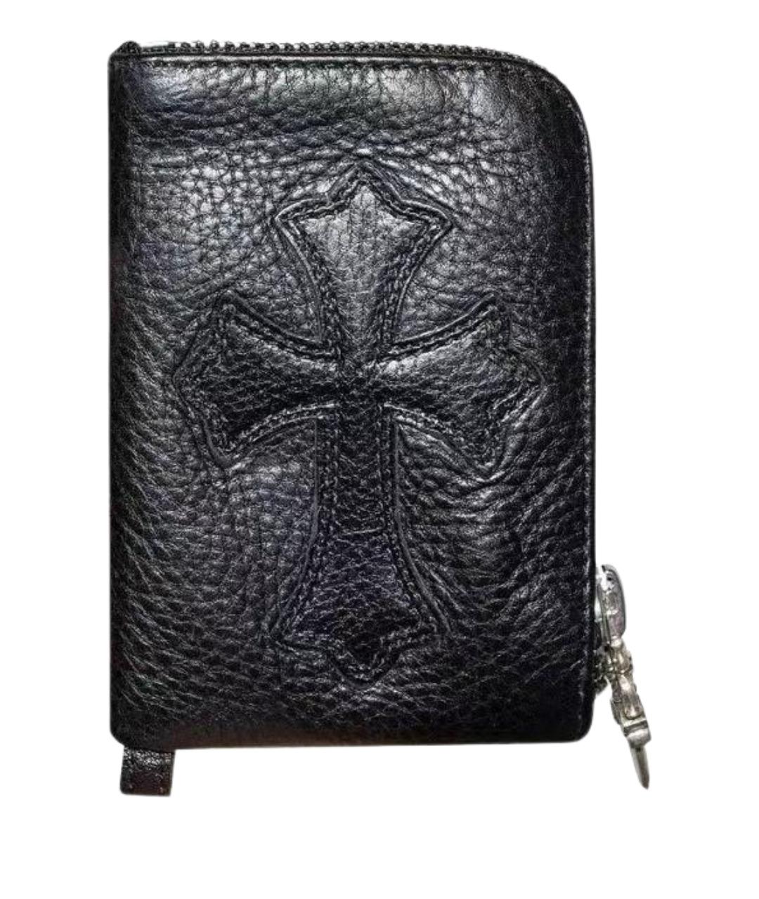 CHROME HEARTS Черный кожаный кошелек, фото 1