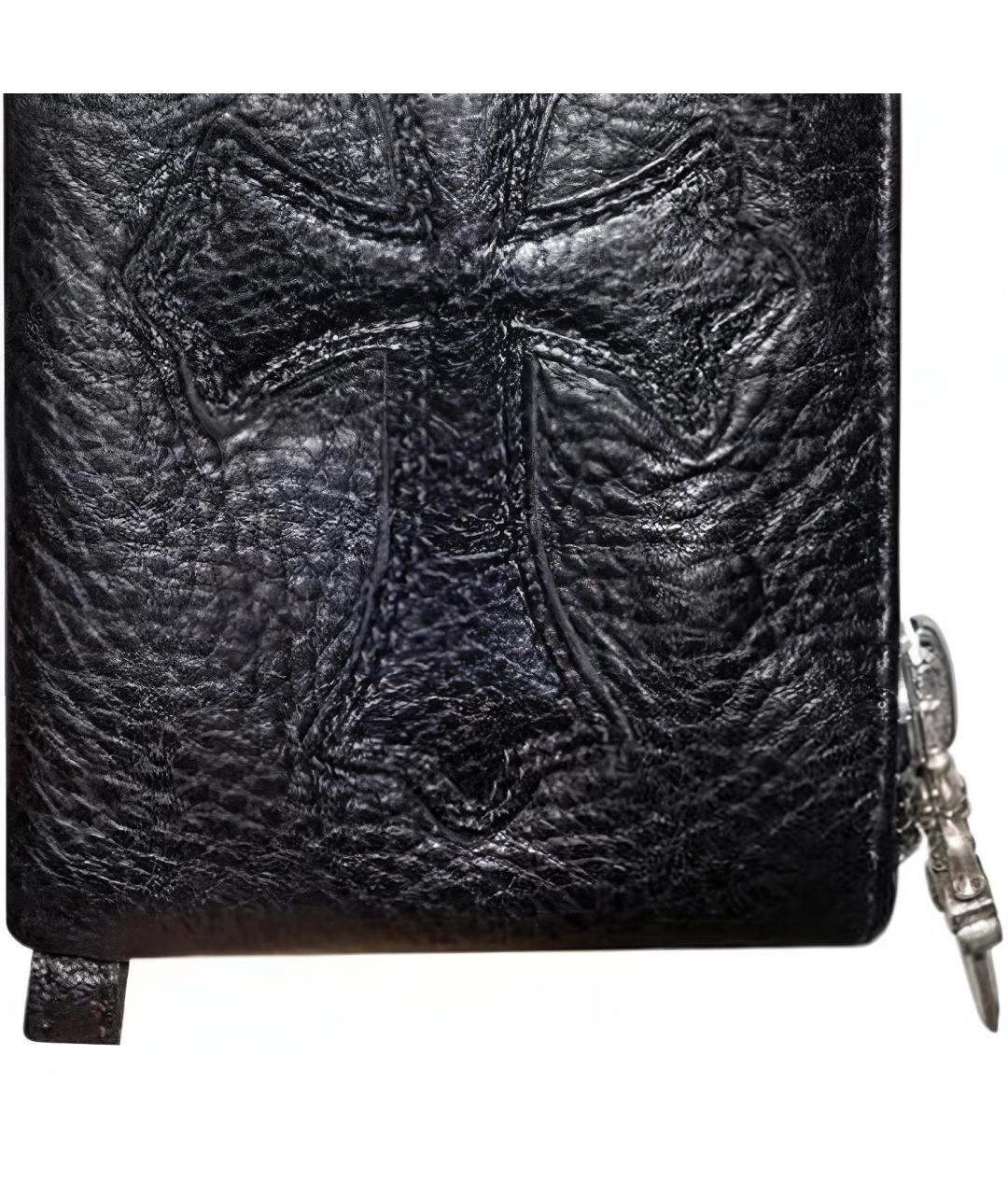 CHROME HEARTS Черный кожаный кошелек, фото 4