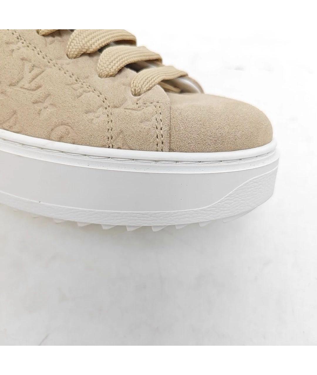 LOUIS VUITTON Бежевые замшевые кеды, фото 7