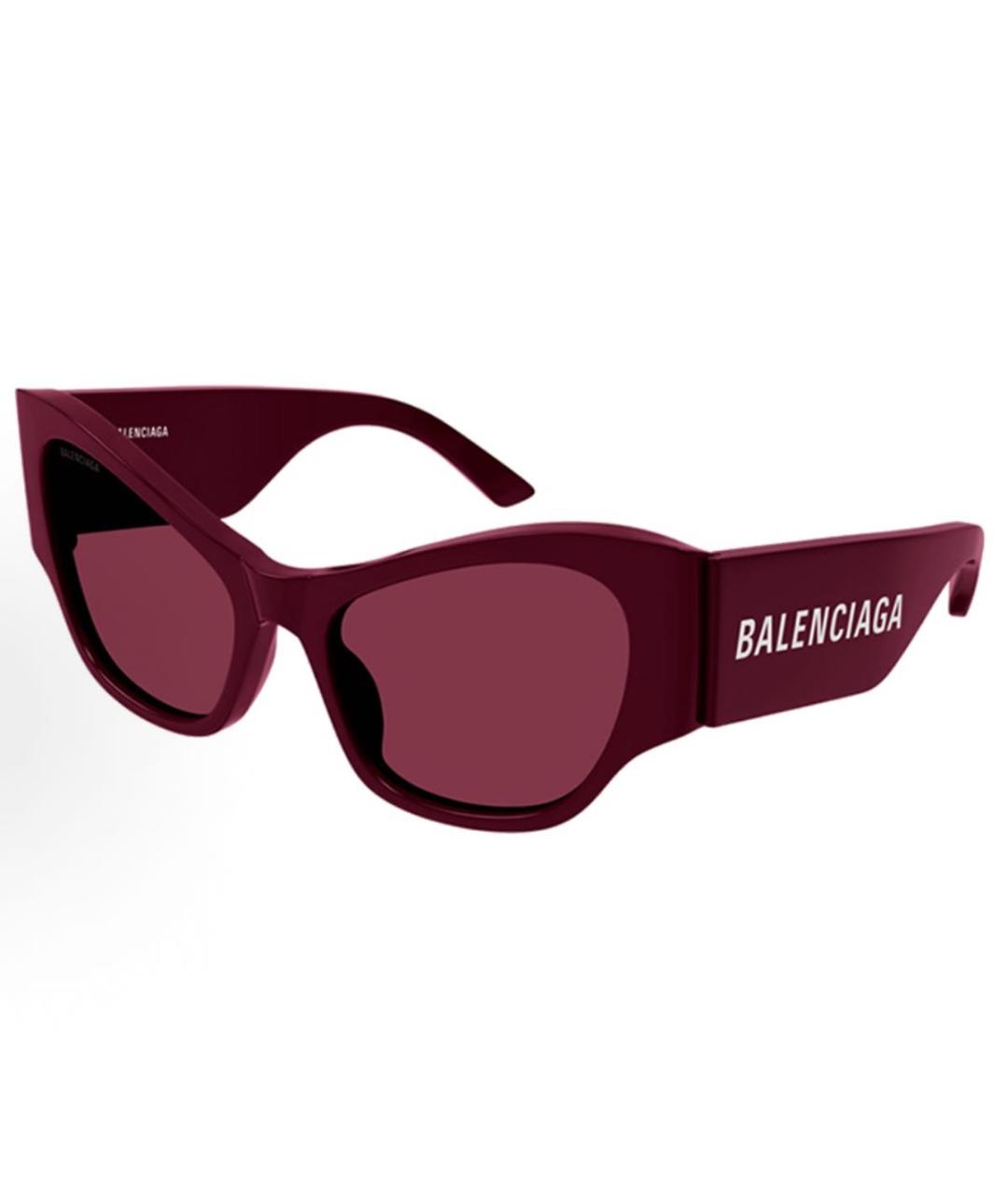 BALENCIAGA Бордовые пластиковые солнцезащитные очки, фото 3