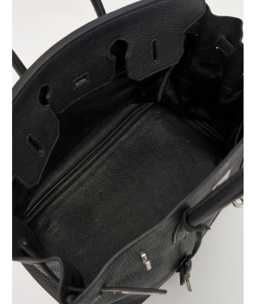 HERMES Черная кожаная сумка с короткими ручками, фото 4