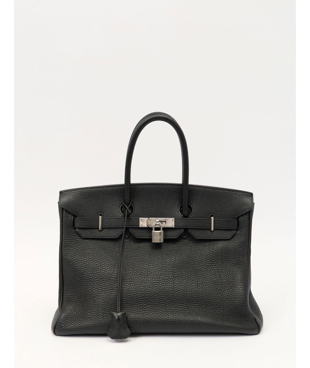 HERMES Черная кожаная сумка с короткими ручками, фото 9
