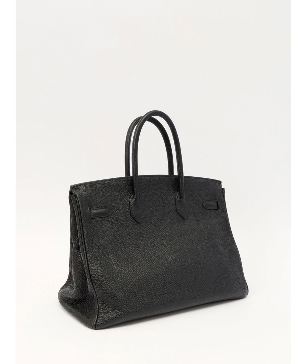 HERMES Черная кожаная сумка с короткими ручками, фото 3