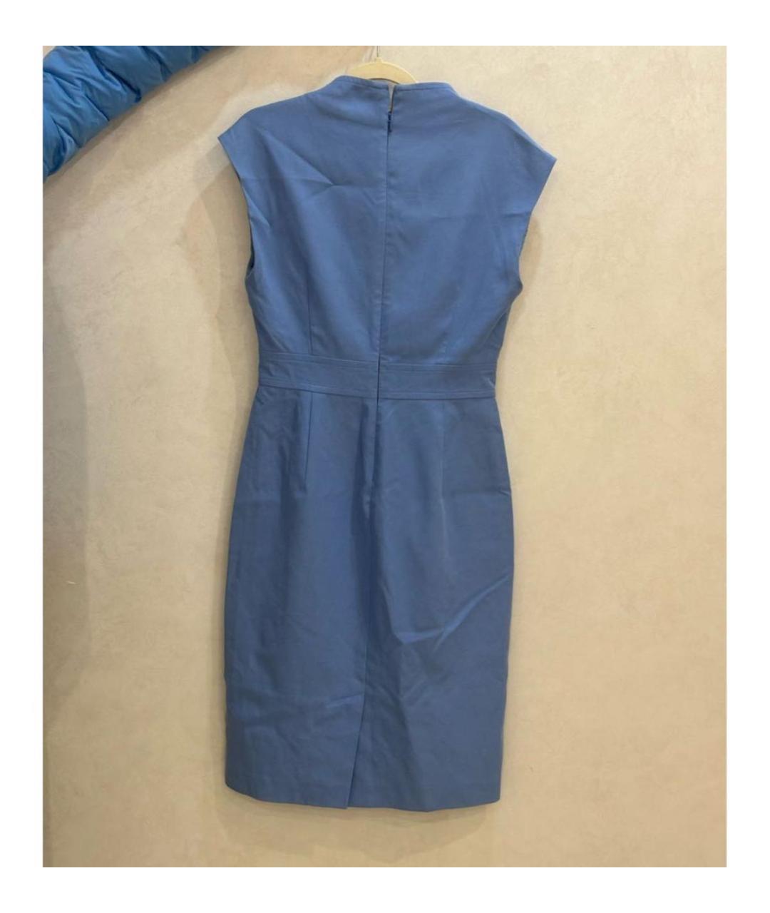 MAX MARA Голубое хлопко-эластановое повседневное платье, фото 2