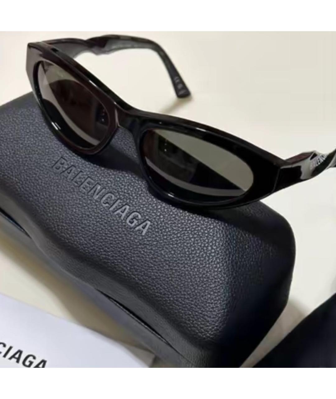 BALENCIAGA Черные пластиковые солнцезащитные очки, фото 4