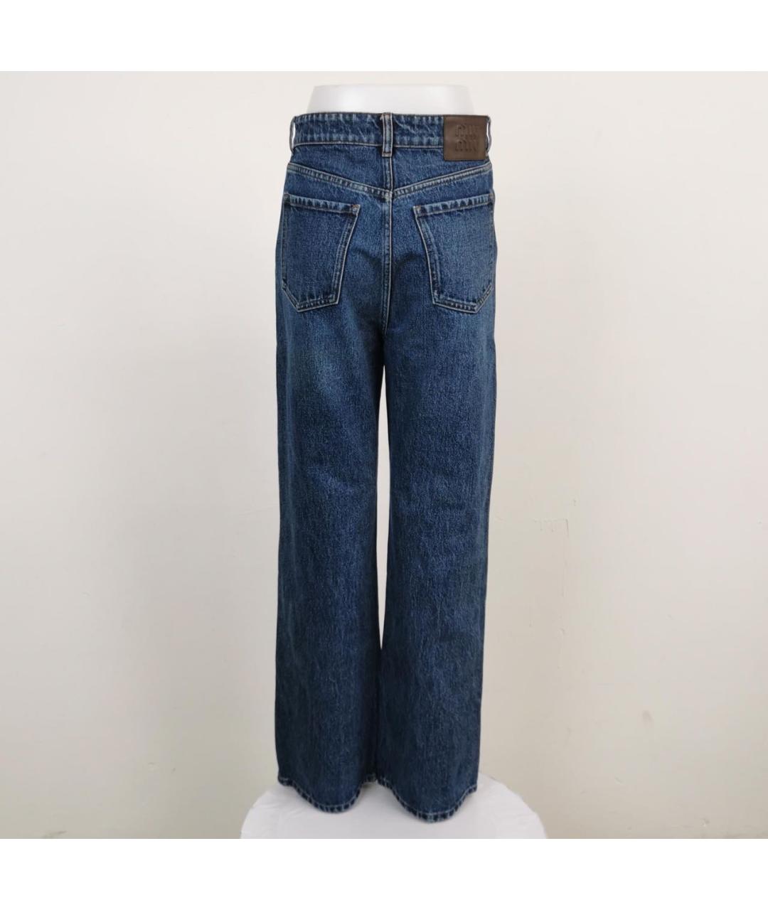 MIU MIU Синие хлопковые прямые джинсы, фото 2
