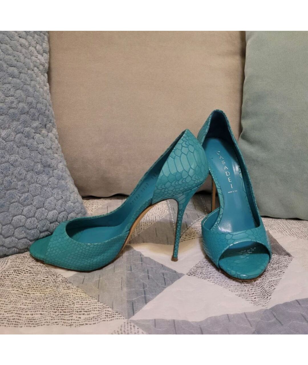 CASADEI Голубые замшевые туфли, фото 2