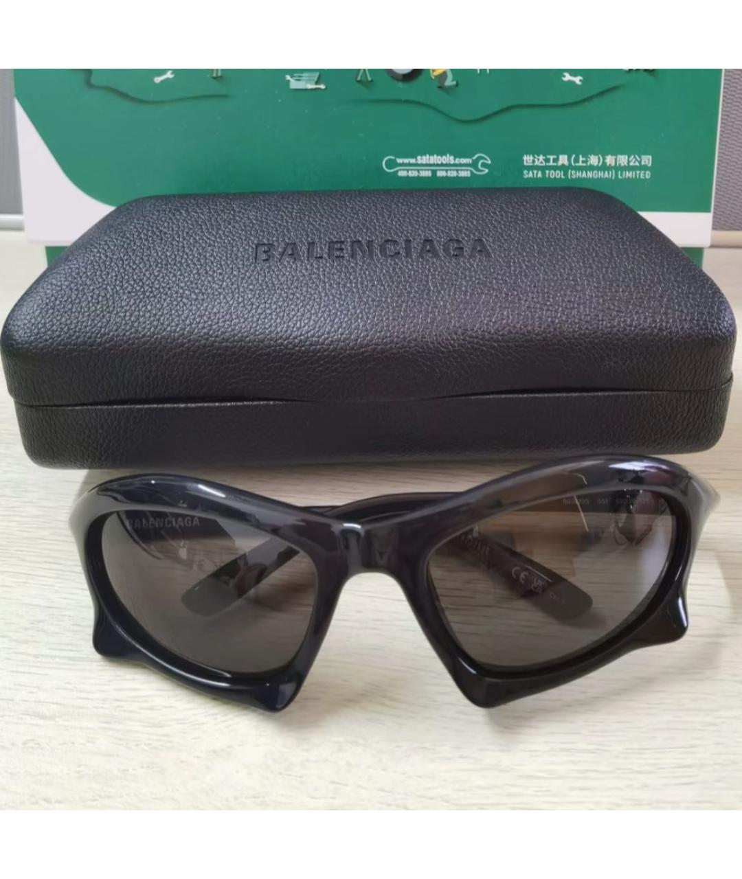 BALENCIAGA Черные пластиковые солнцезащитные очки, фото 4