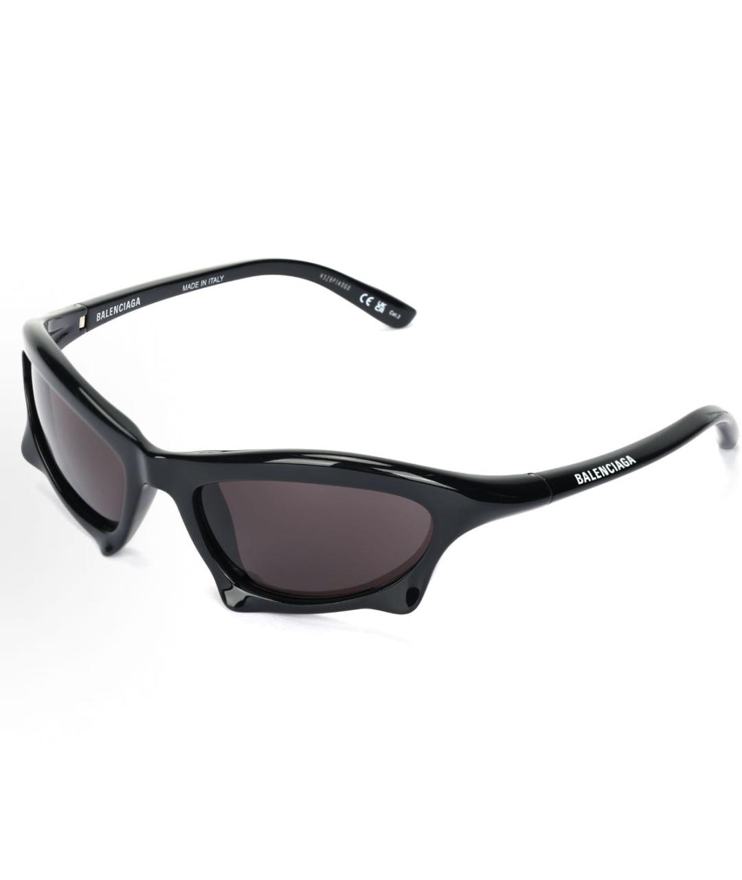 BALENCIAGA Черные пластиковые солнцезащитные очки, фото 5