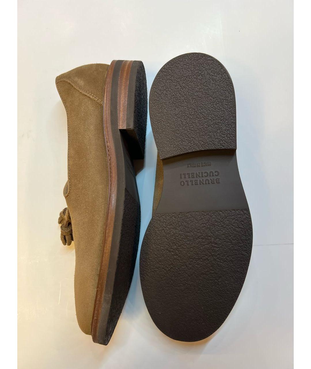 BRUNELLO CUCINELLI Коричневые замшевые лоферы, фото 5