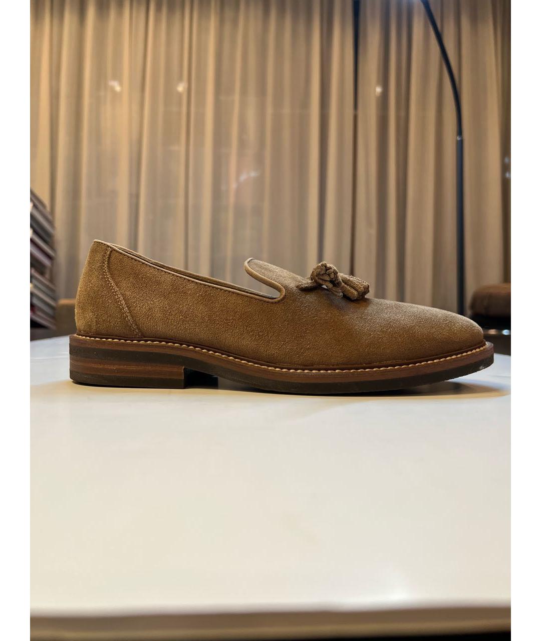 BRUNELLO CUCINELLI Коричневые замшевые лоферы, фото 7
