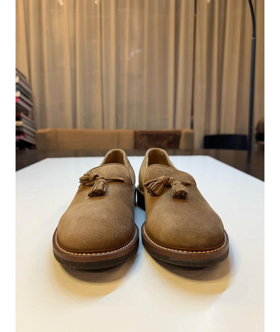 BRUNELLO CUCINELLI Коричневые замшевые лоферы, фото 2