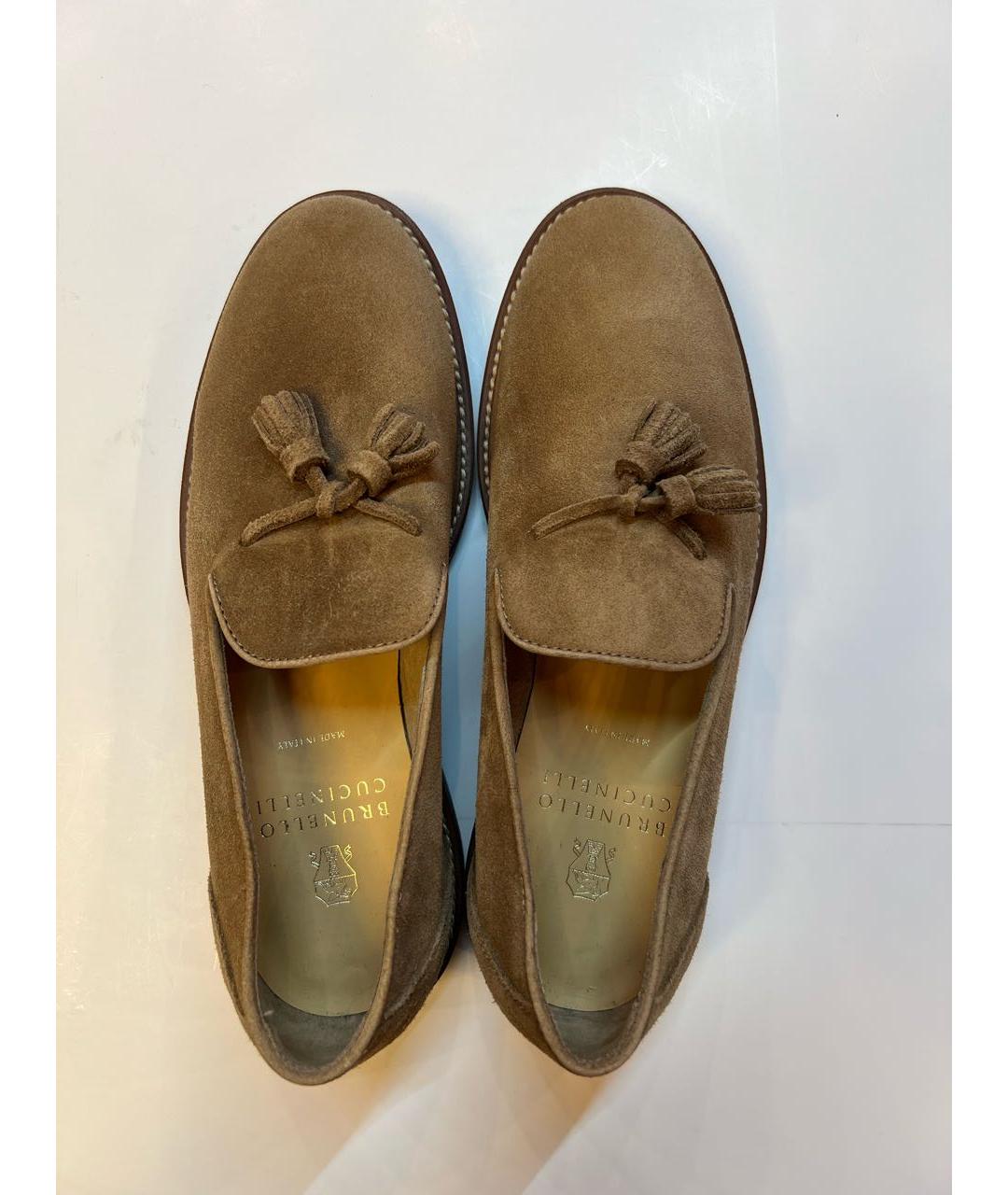 BRUNELLO CUCINELLI Коричневые замшевые лоферы, фото 3