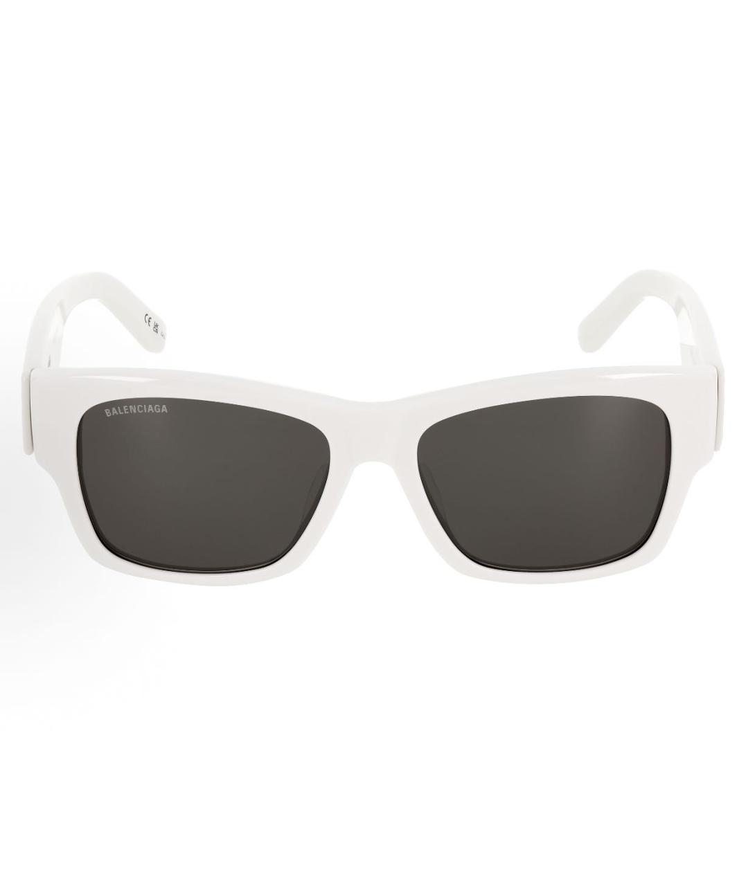 BALENCIAGA Белые пластиковые солнцезащитные очки, фото 2