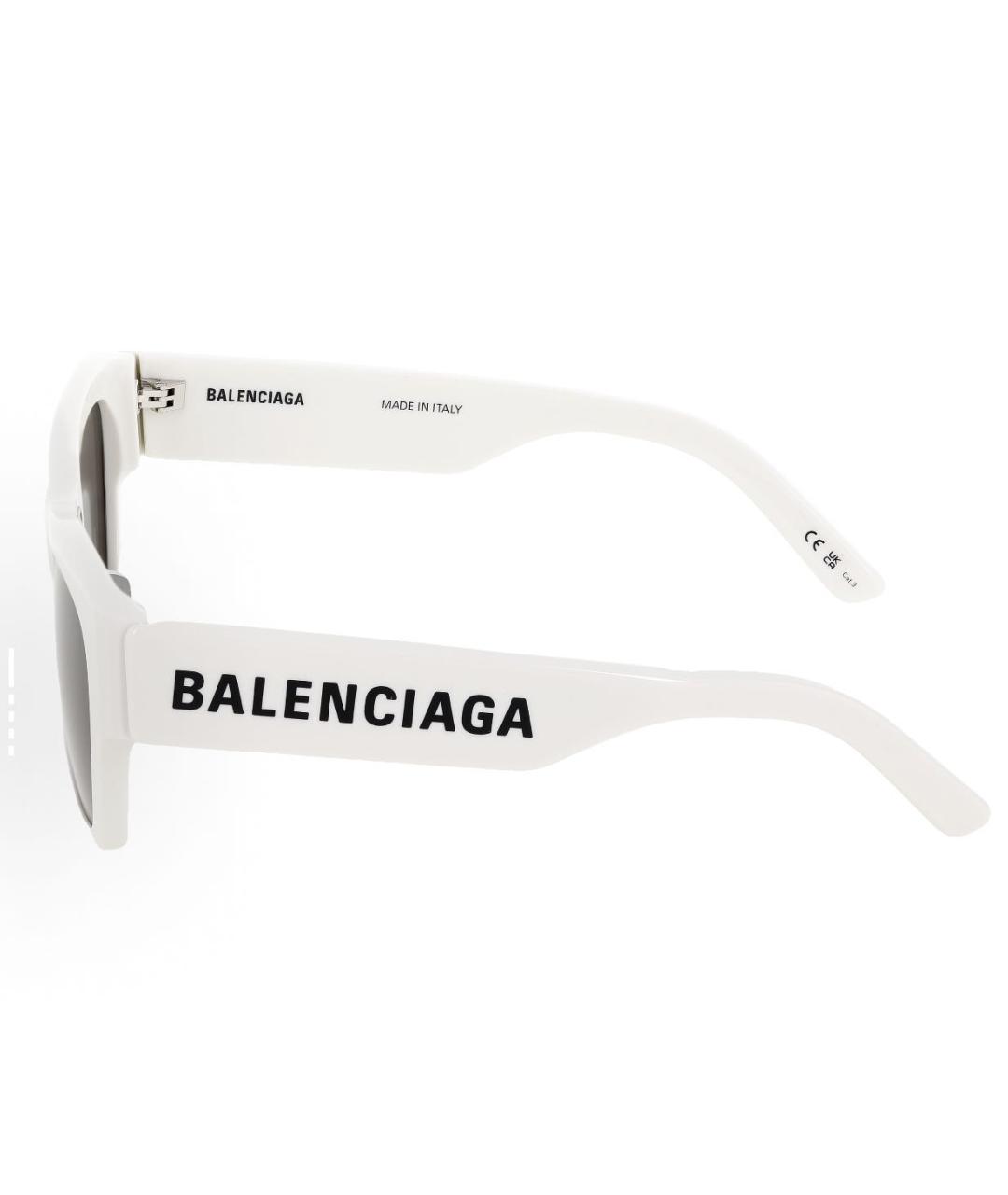 BALENCIAGA Белые пластиковые солнцезащитные очки, фото 3