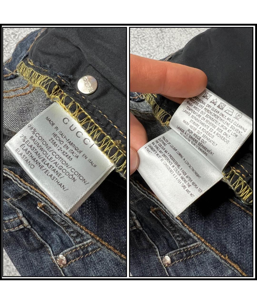 GUCCI Темно-синяя хлопко-эластановая юбка мини, фото 7