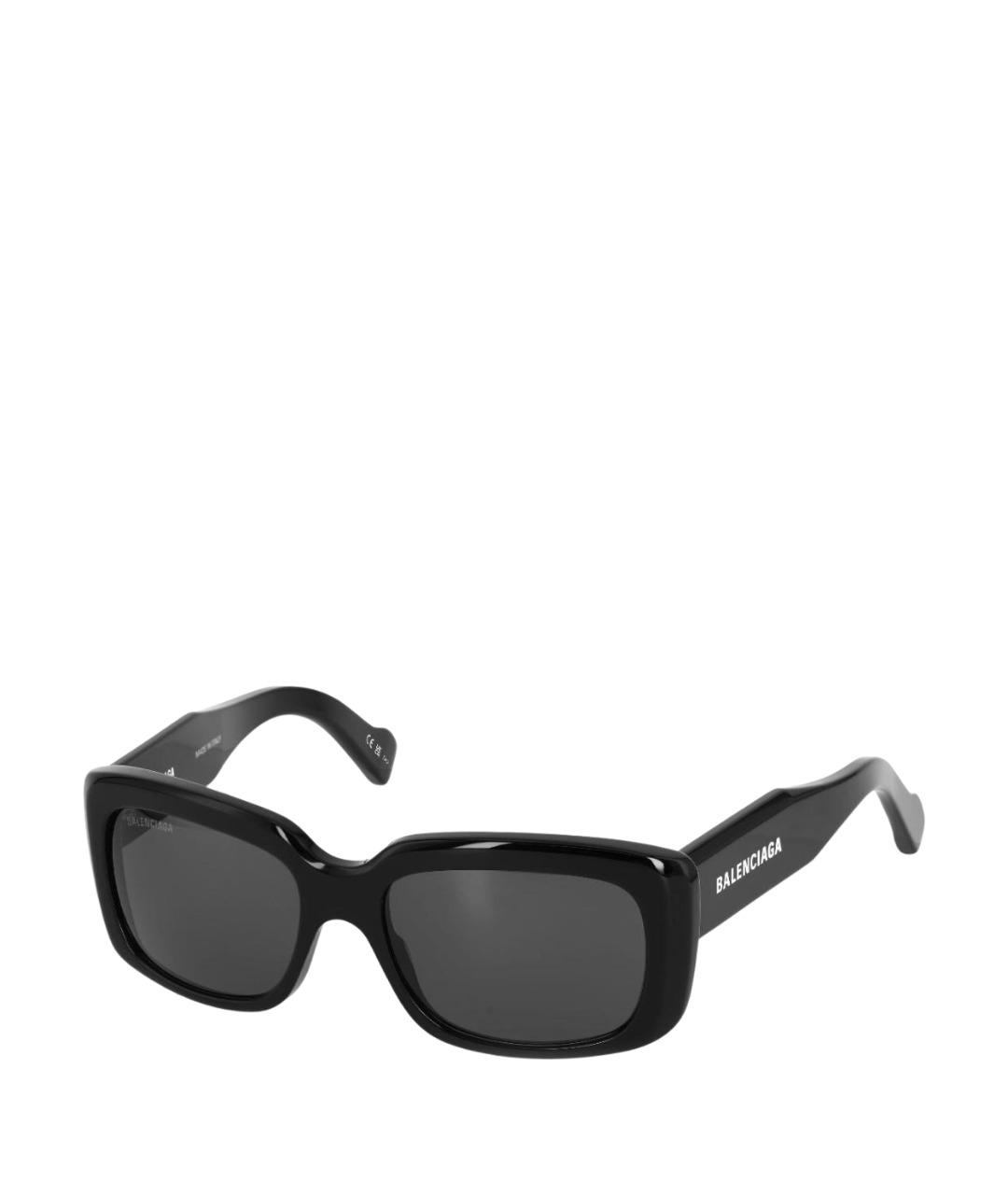 BALENCIAGA Черные пластиковые солнцезащитные очки, фото 1