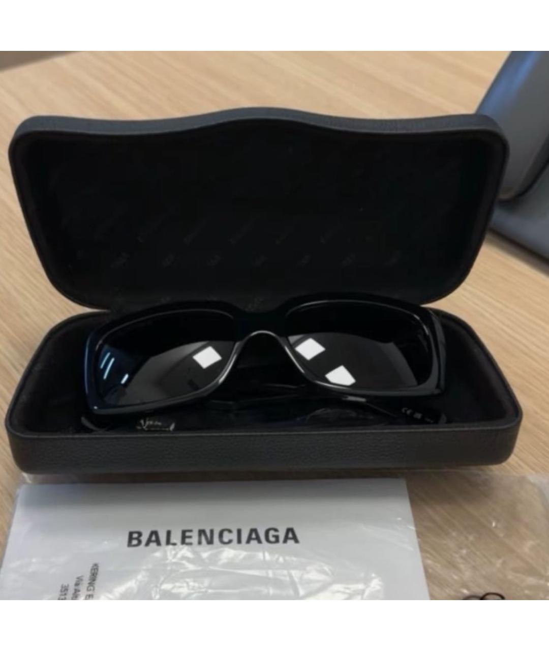 BALENCIAGA Черные пластиковые солнцезащитные очки, фото 4