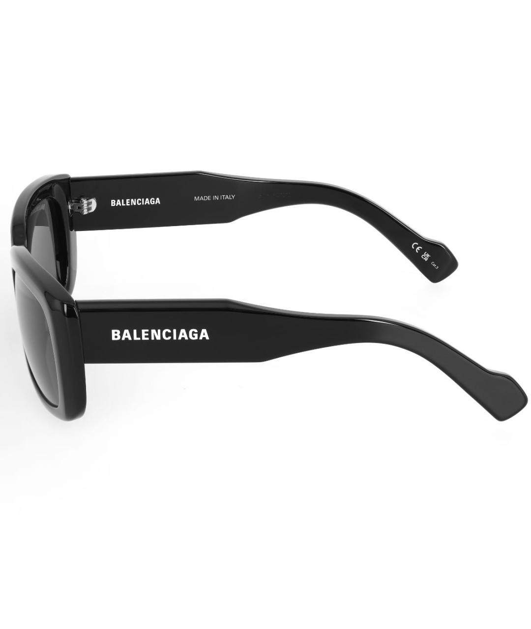 BALENCIAGA Черные пластиковые солнцезащитные очки, фото 3