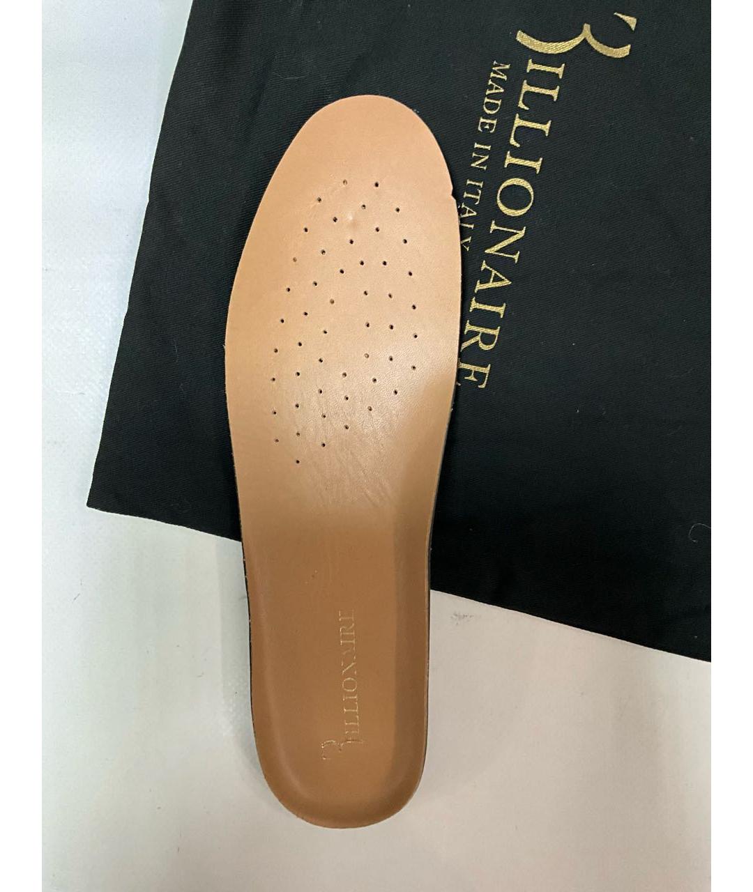 BILLIONAIRE Черные кожаные высокие кроссовки / кеды, фото 8