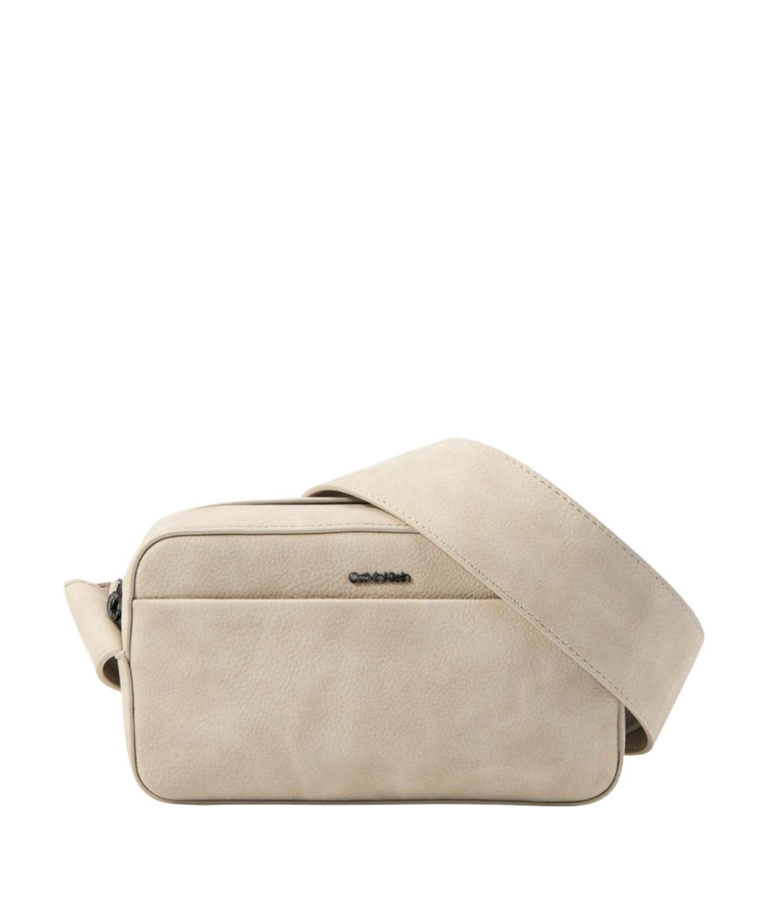 CALVIN KLEIN Бежевая сумка на плечо из искусственной кожи, фото 1