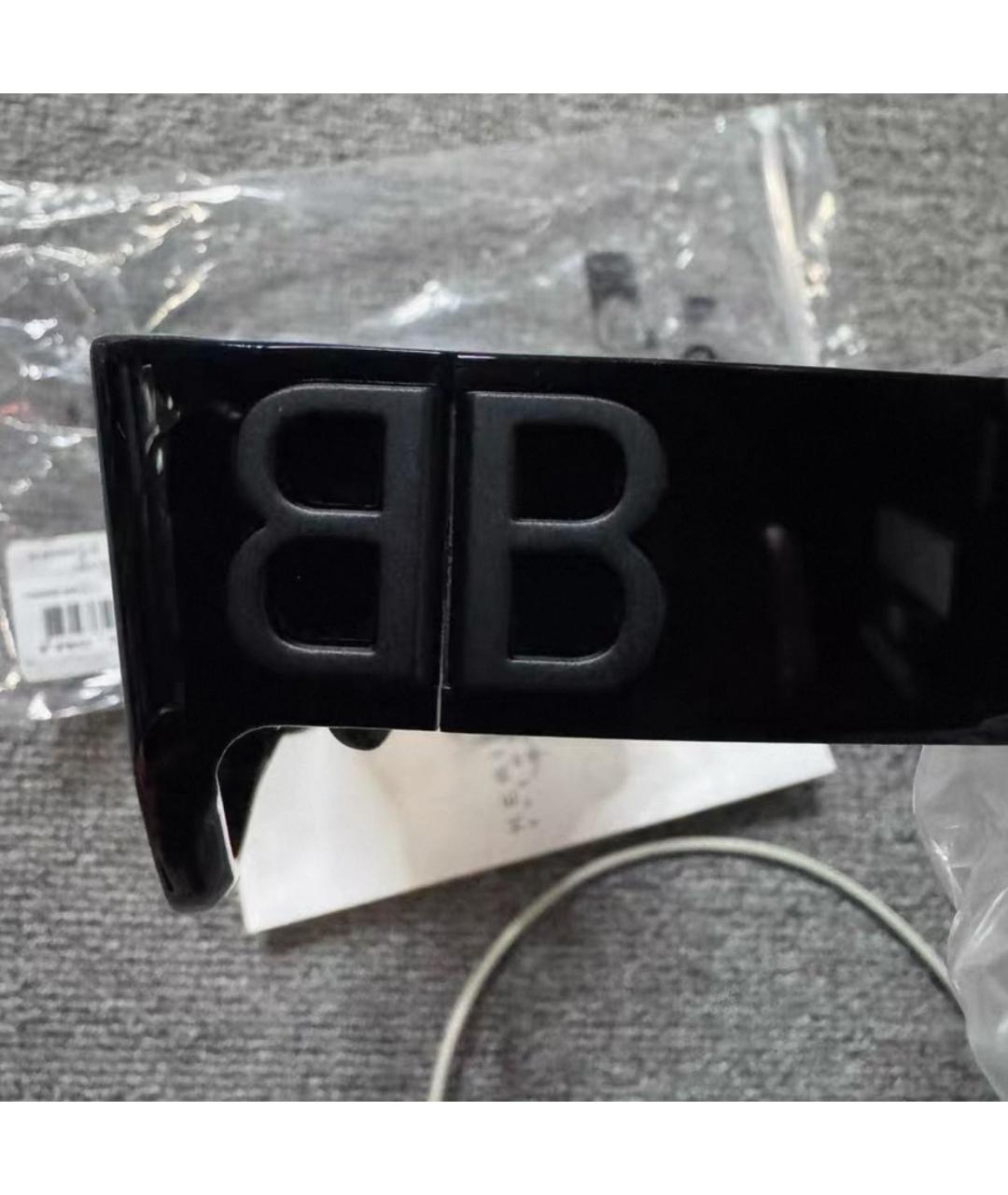 BALENCIAGA Черные пластиковые солнцезащитные очки, фото 4