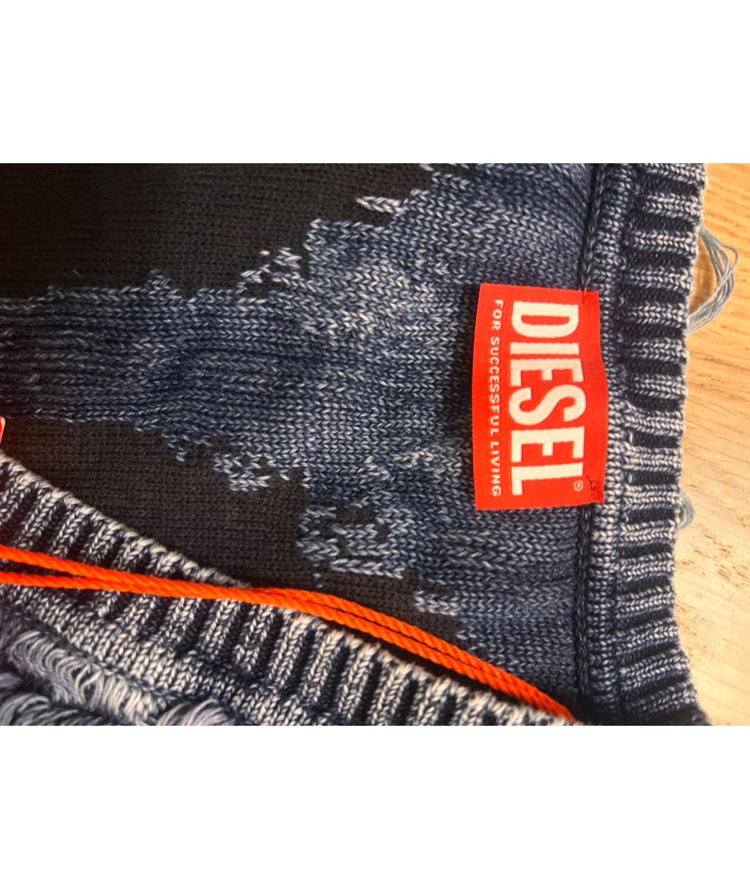 DIESEL Голубое хлопковое повседневное платье, фото 5