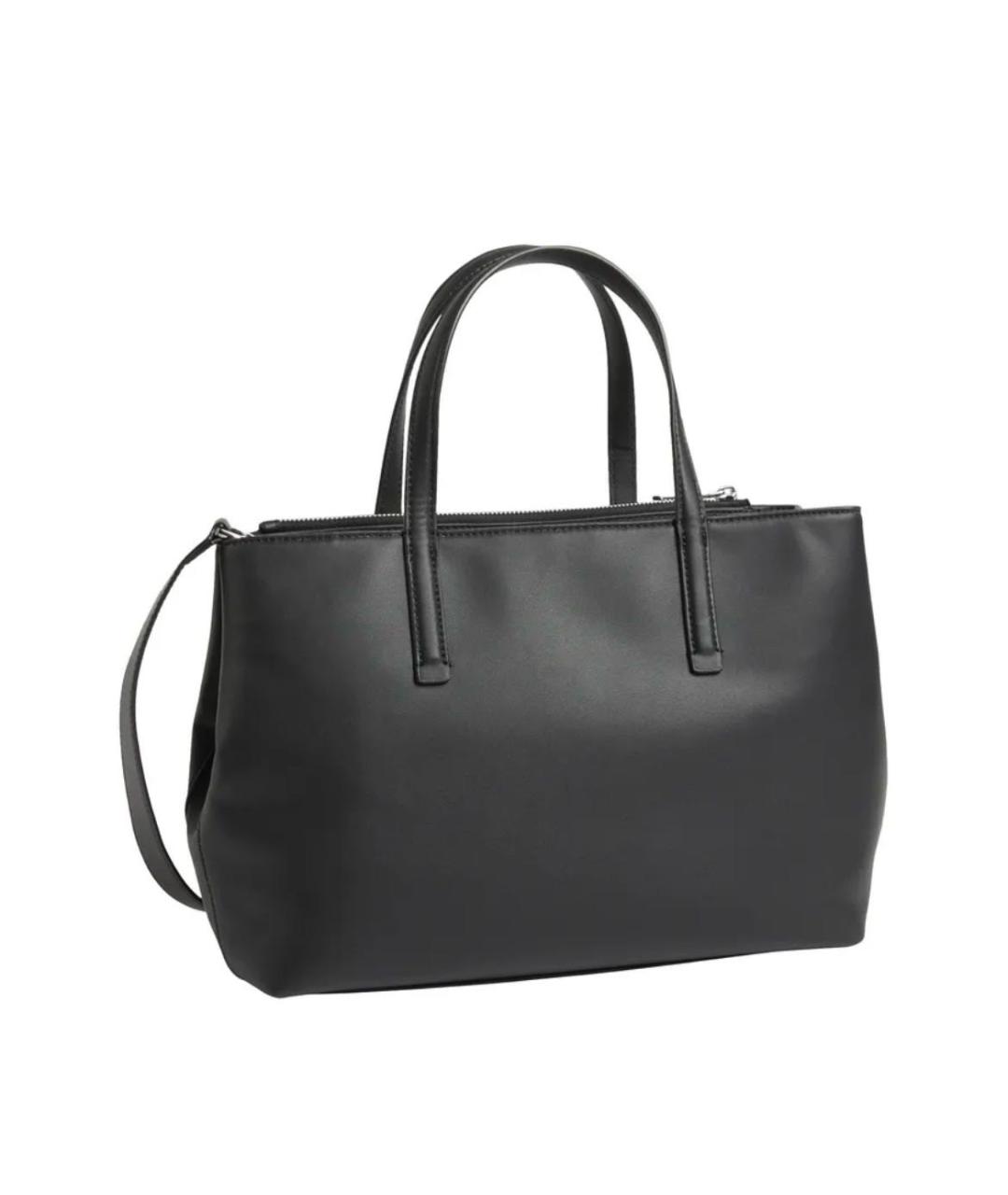 CALVIN KLEIN Черная сумка тоут из искусственной кожи, фото 2
