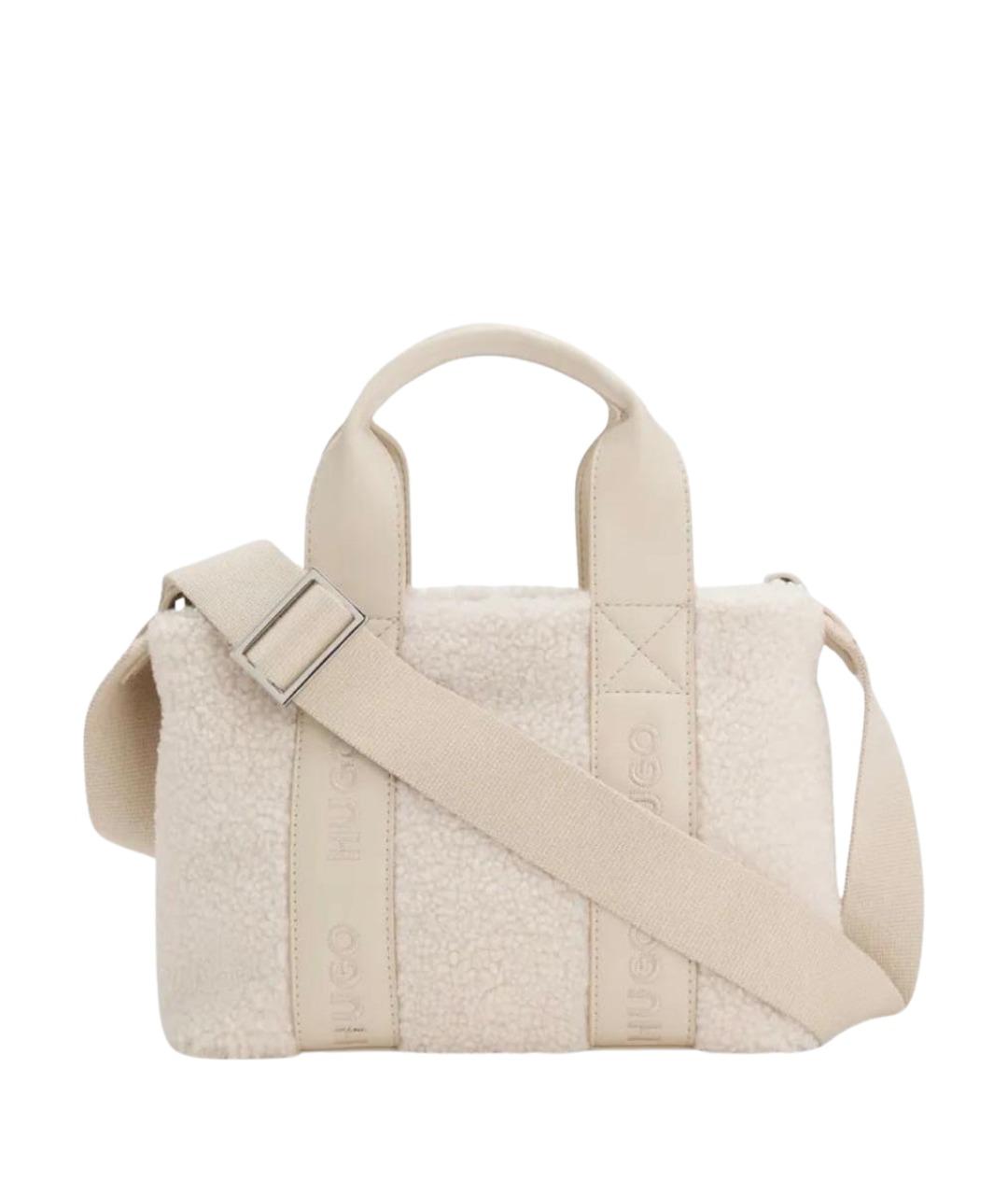 HUGO Бежевая сумка с короткими ручками, фото 1