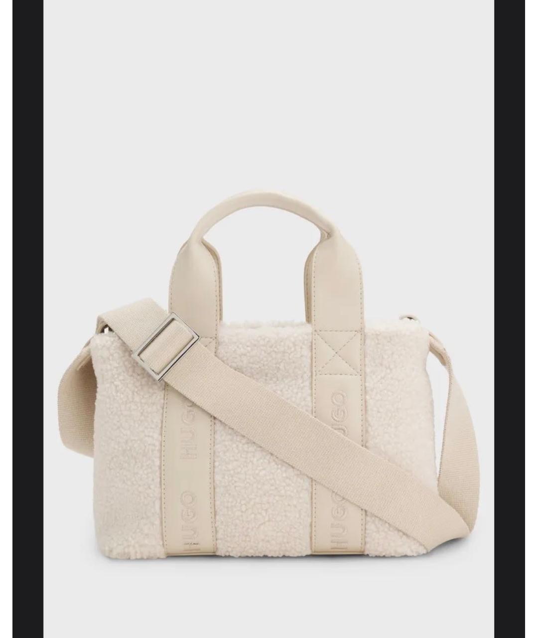 HUGO Бежевая сумка с короткими ручками, фото 3