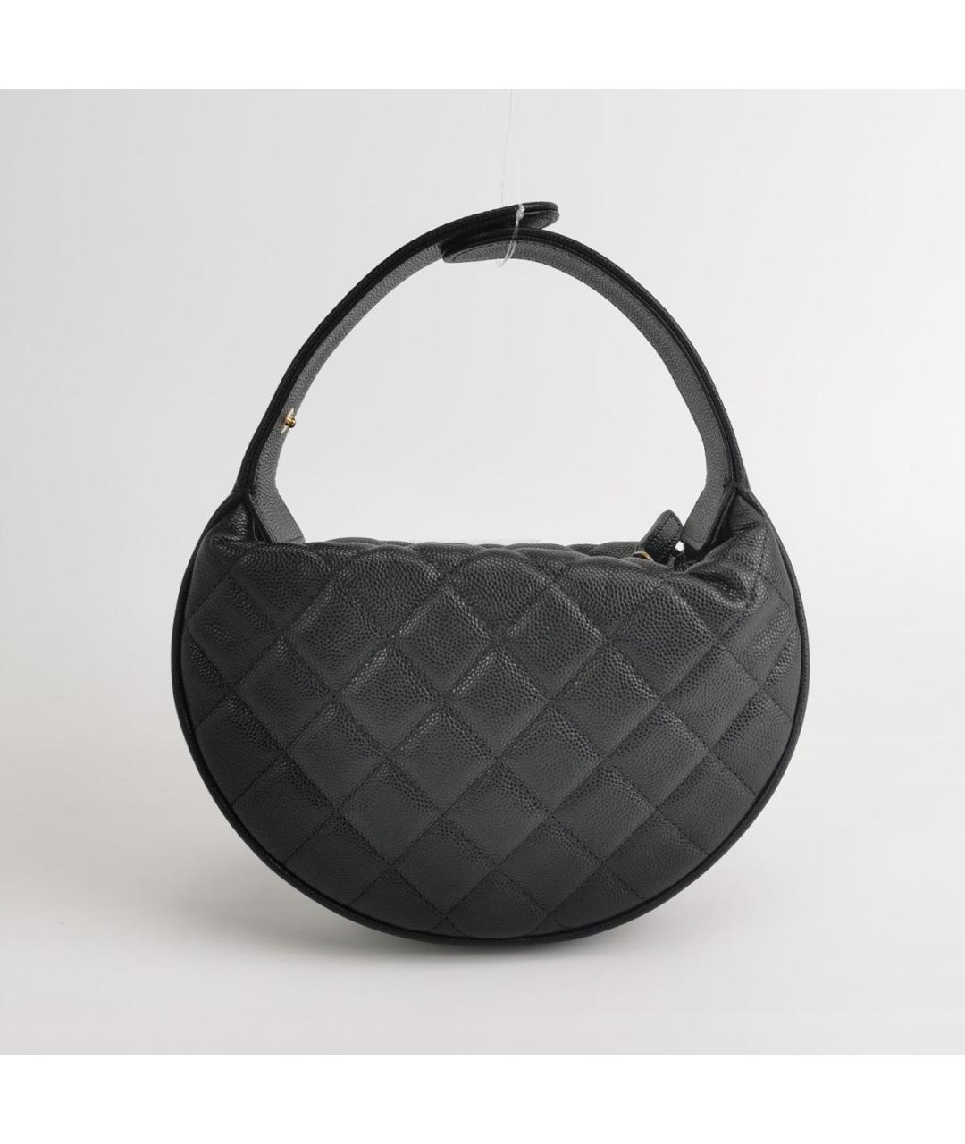 CHANEL Черная кожаная сумка с короткими ручками, фото 4