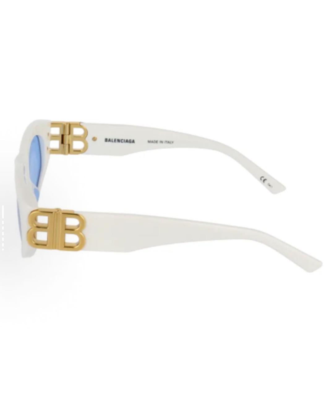 BALENCIAGA Белые пластиковые солнцезащитные очки, фото 2