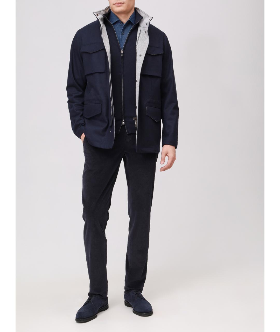 CANALI Синий шерстяной кардиган, фото 2