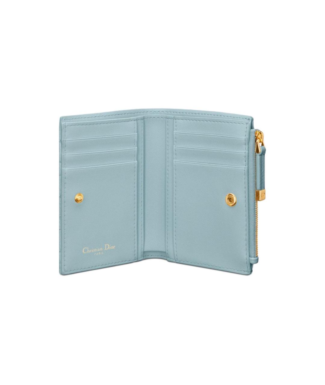 CHRISTIAN DIOR Голубой кожаный кошелек, фото 5