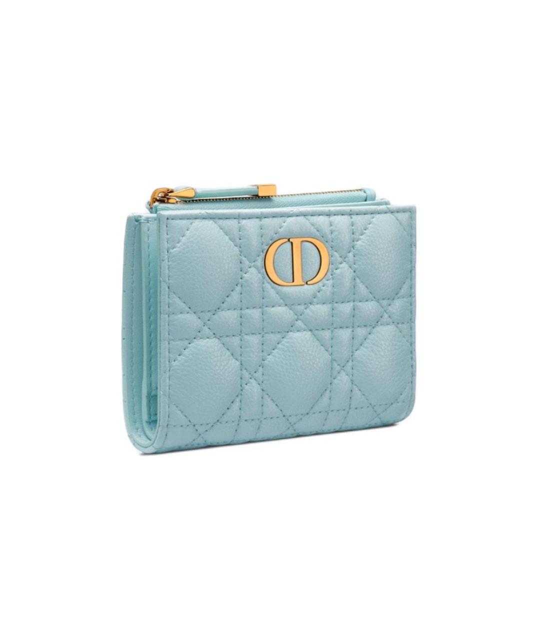 CHRISTIAN DIOR Голубой кожаный кошелек, фото 2
