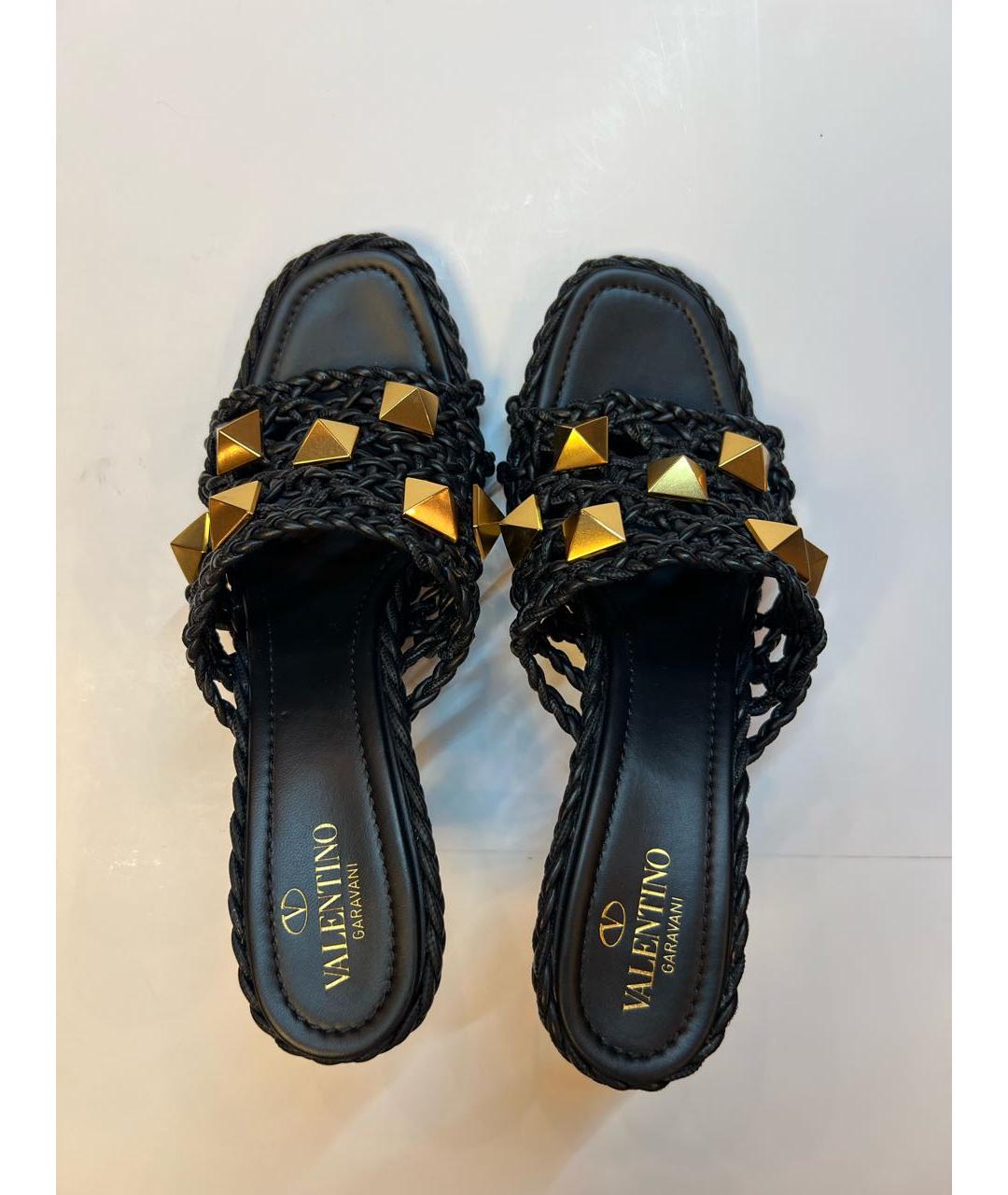 VALENTINO Черные кожаные мюли, фото 3