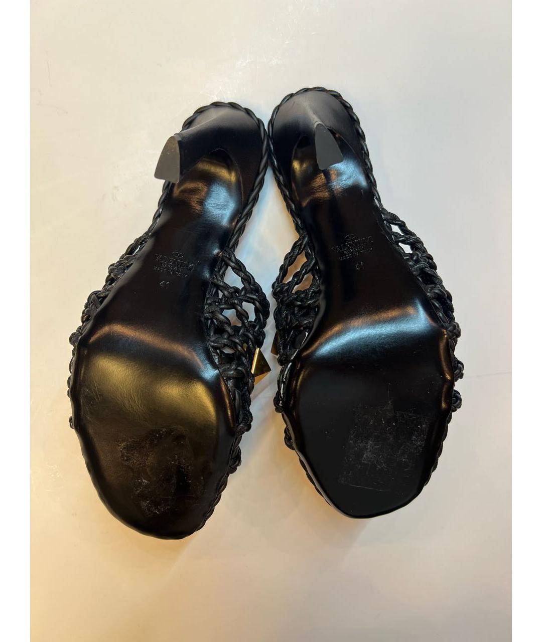 VALENTINO Черные кожаные мюли, фото 5