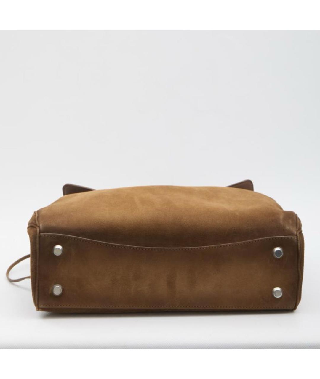 BALENCIAGA Коричневая замшевая сумка тоут, фото 2